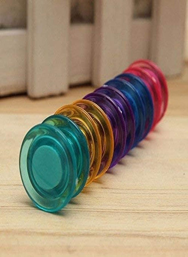 Self Lub Colorful Translucent Magnets for Fridge & Whiteboard | 30mm Magnetic Buttons for Notes, Photos, Charts & Office Decor (Multicolor, Pack of 20) - Image 5